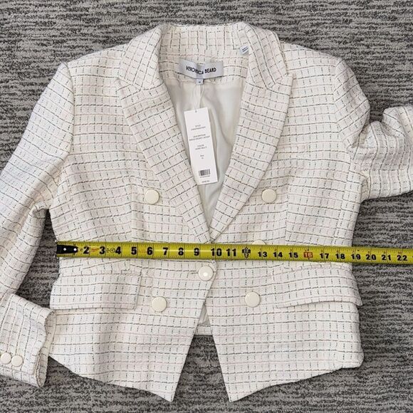 NWT Veronica Beard DIEGO DICKEY JACKET
COLOR IVORY MULTI Tweed Dickey Size 14 - Picture 12 of 16